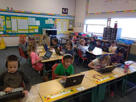 Kids working on chromebooks